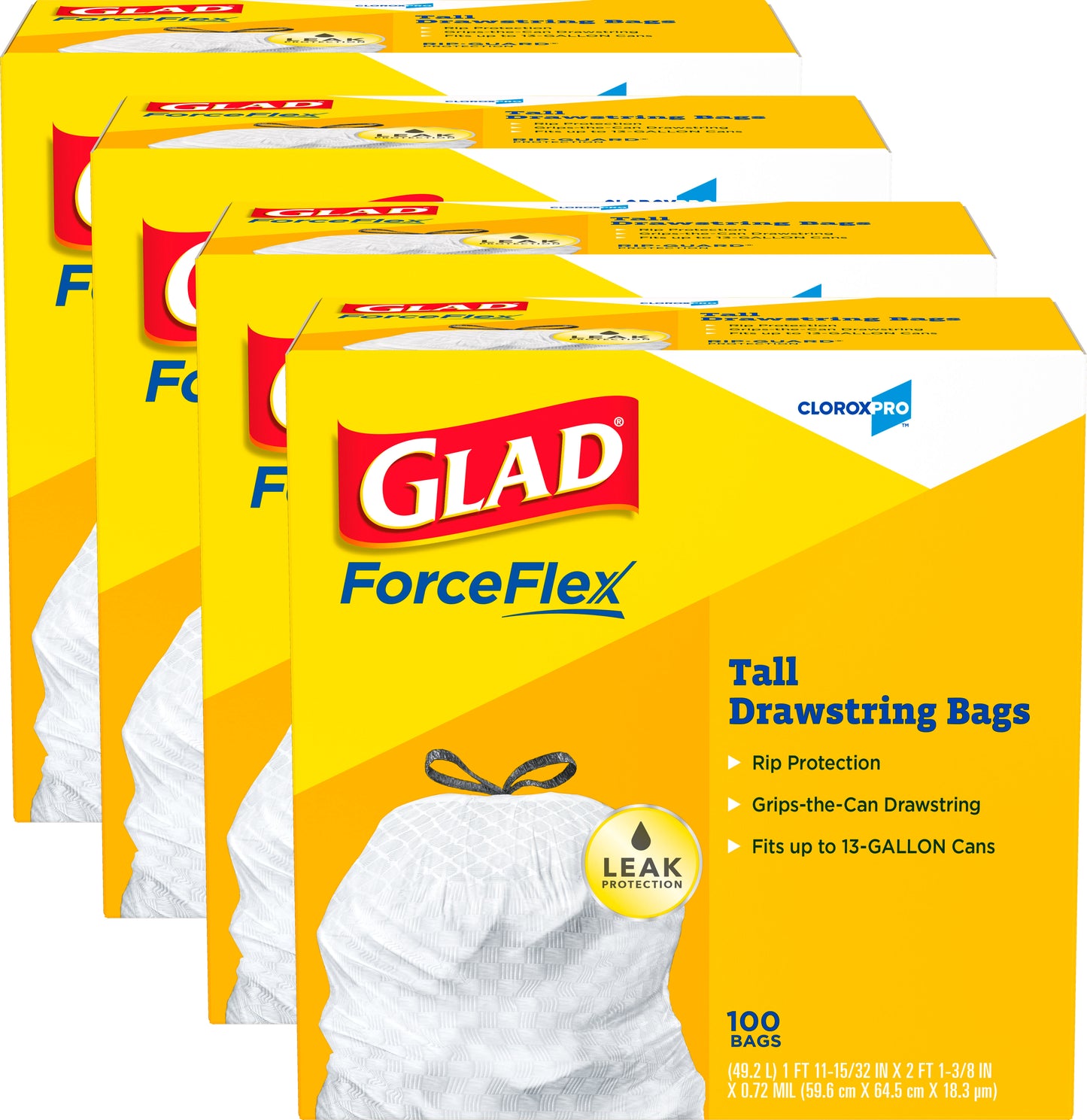 Glad Tall Kitchen Drawstring Bags 13 Gal