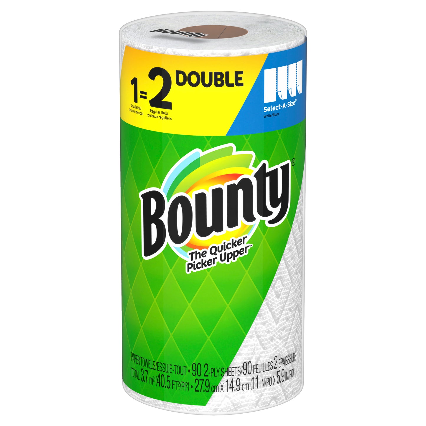 Bounty Select-A-Size Paper Towels Double Roll White 90 Sheets 24 / cs