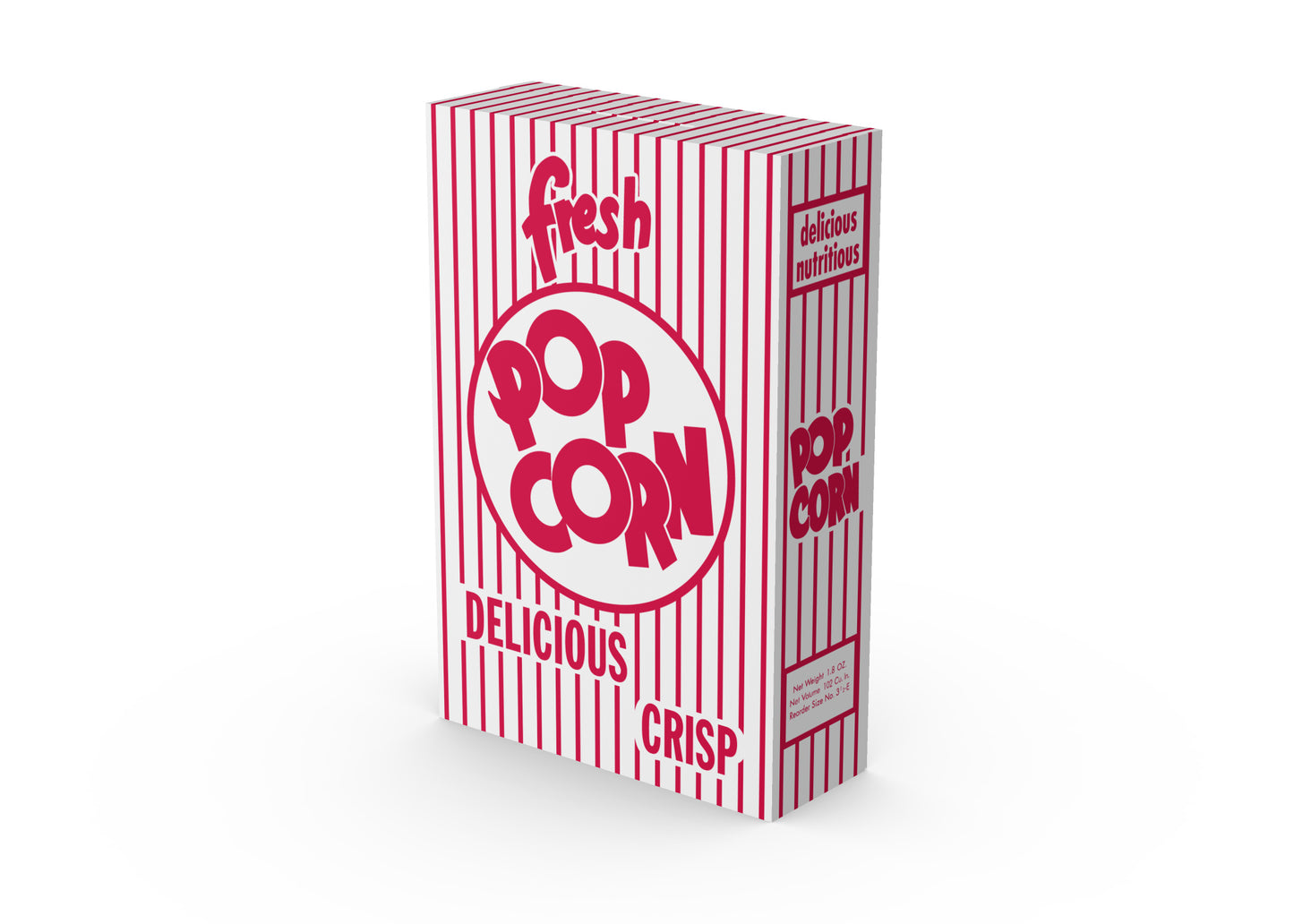 3ER Popcorn Box Container 1.25 oz. - 4 13/16 x 1 7/16 x 7 5/8