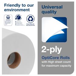 Tork OptiCore Mid-size Toilet Paper Roll T11, White, 1/CS 36 rolls