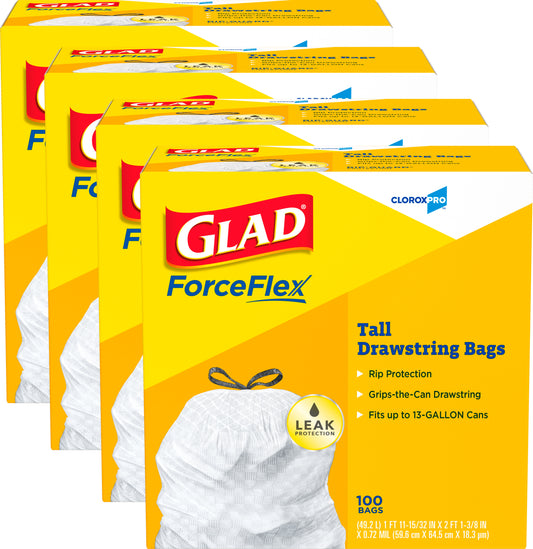 Glad Tall Kitchen Drawstring Bags 13 Gal