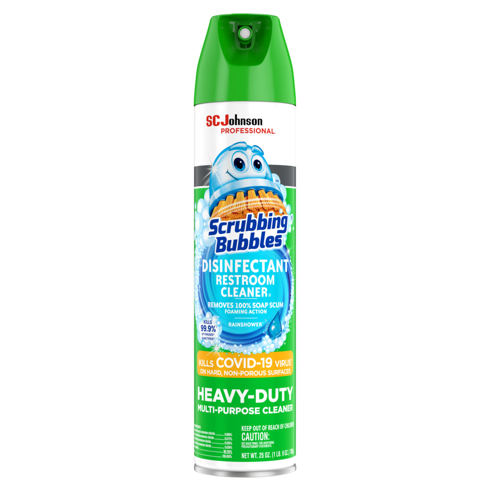 Scrubbing Bubbles Disinfectant Restroom Cleaner II, Clean Fresh Scent, 25 oz Aerosol Can, 12/Carton