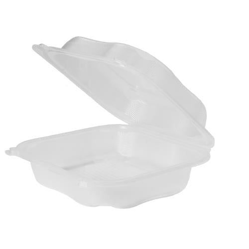 8.35" x 8.3" x 3" Clear Hinged Container