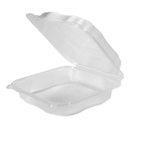 9.23" x 9.23" x 3" Hinged Container Clear