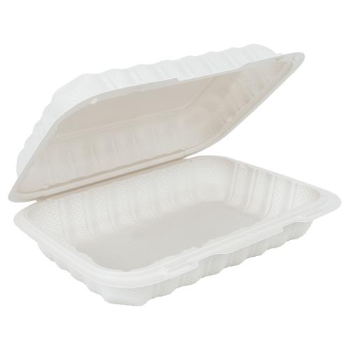 9x6 1-Compartment White Hinged Container