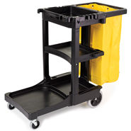 Commercial Traditional Janitor's Cart 3-Shelf