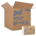 Scott Brand Essential C-Fold Towels, Absorbency Pockets,White, 12/200